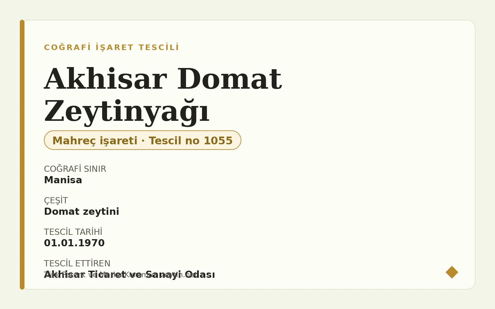 Akhisar Domat Olive Oil: stricter limits than its twin