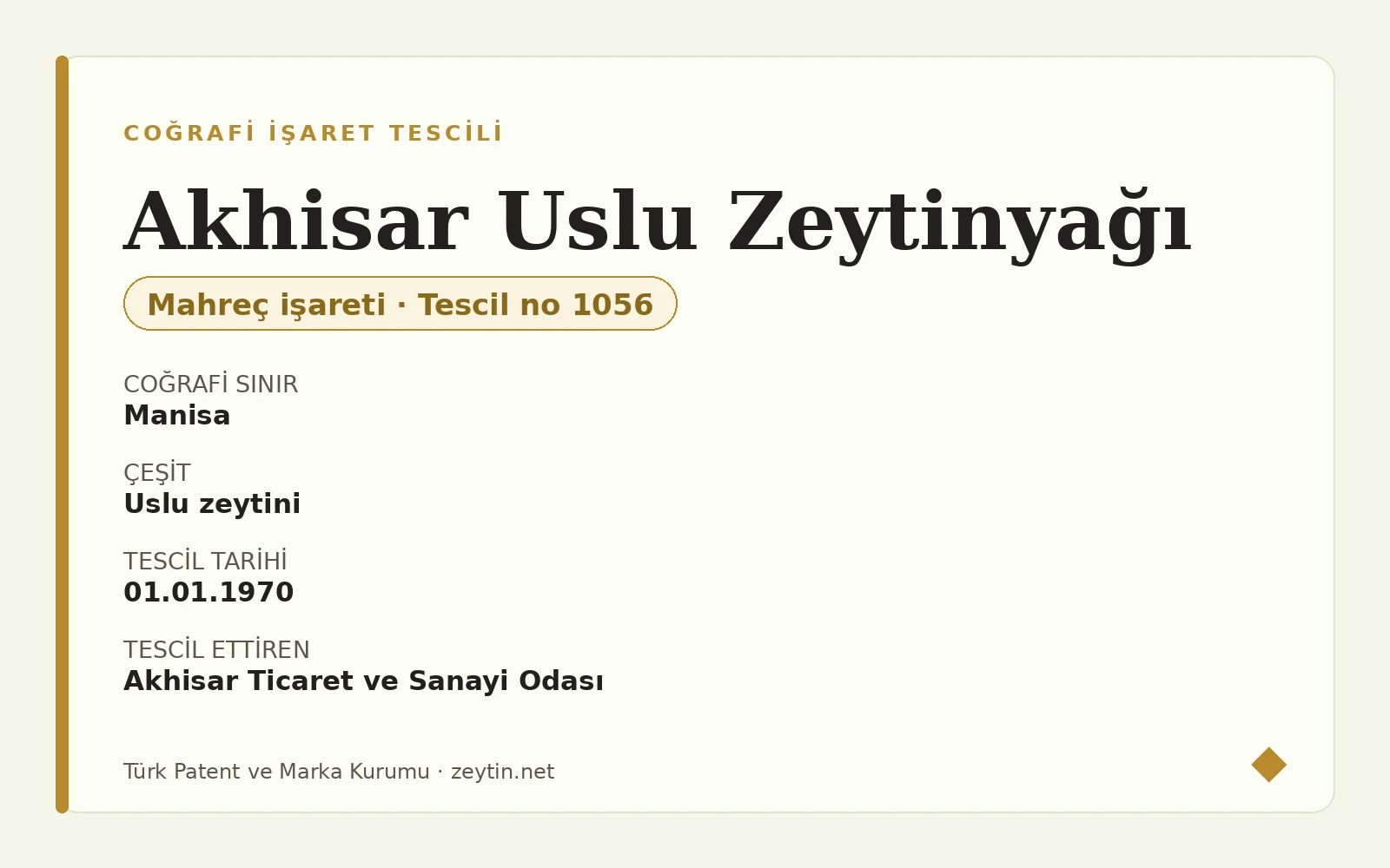 Akhisar Uslu Olive Oil: oil from a black table cultivar