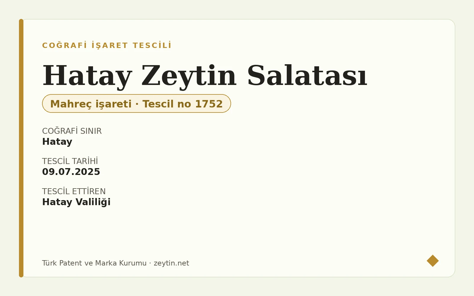 Hatay Zeytin Salatası: tarifiyle birlikte tescillenen zeytin yemeği