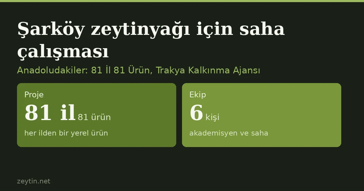 Şarköy zeytinyağı için saha çalışması: Tekirdağ'ın "81 İl 81 Ürün" seçimi