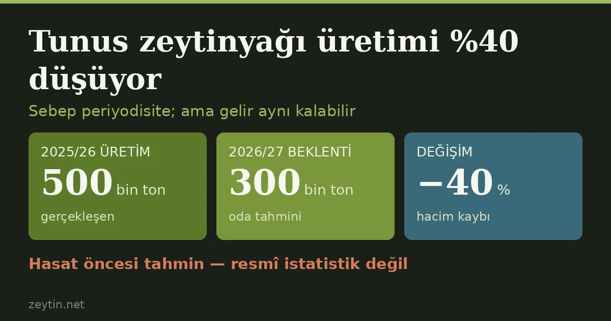 Tunus üretimi 500 binden 300 bin tona: gelir aynı kalabilir