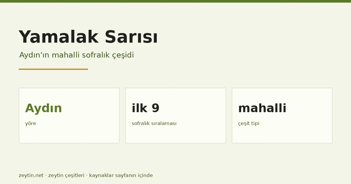 Yamalak Sarısı: the local table cultivar of Aydın