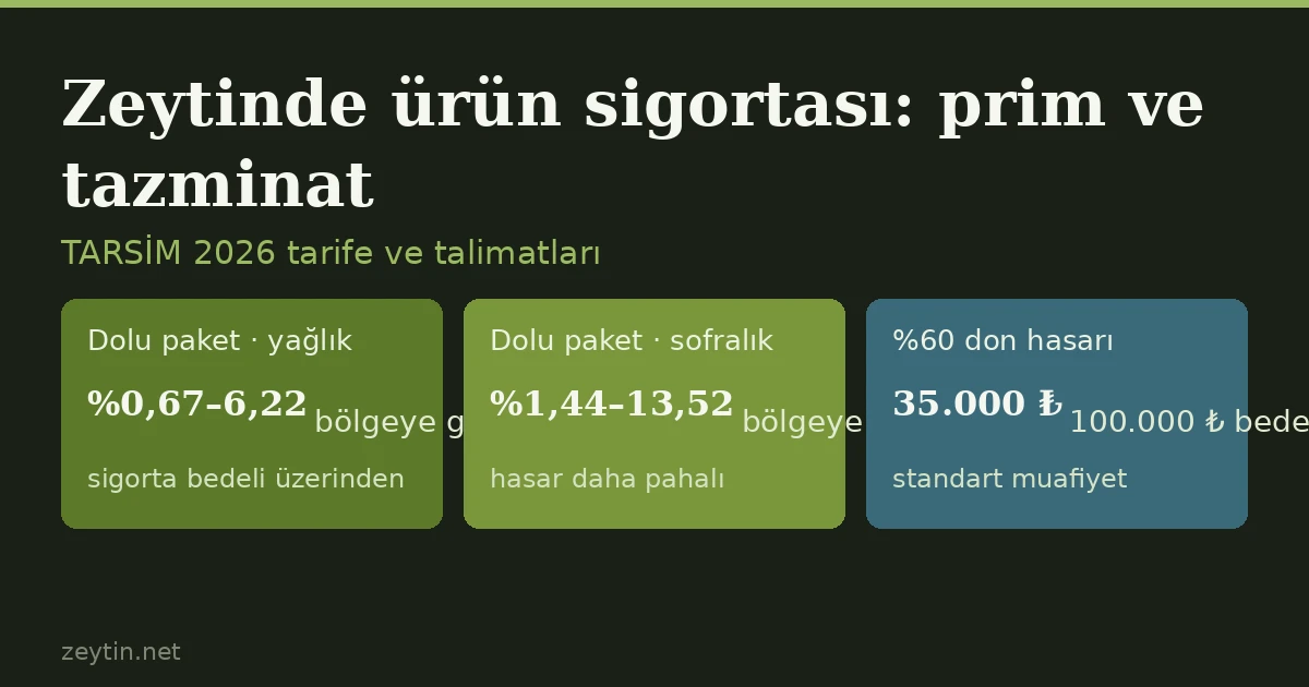 Zeytinde ürün sigortası neyi karşılıyor, primi ne kadar?